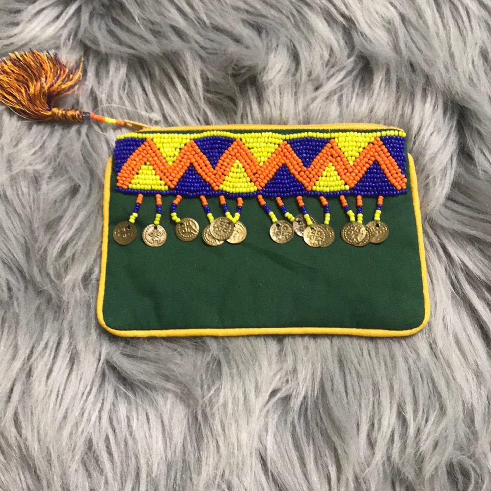 Nwot handmade beaded mini bag